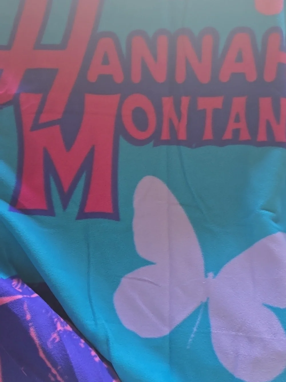 Vintage Rare Hannah Montana Disney Pink, Blue‎ Purple Butterfly Throw Tote